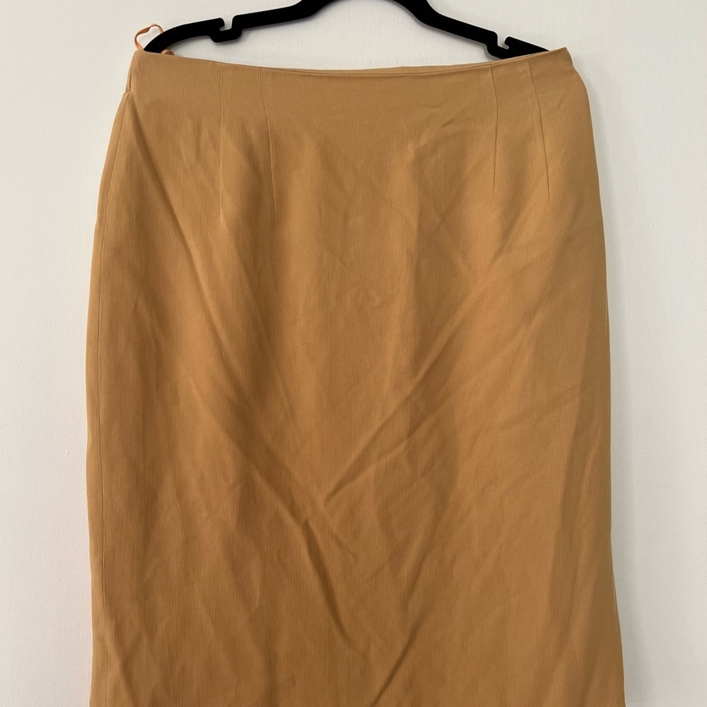 MIMS/COLE‎ Women 100% SILK VTG Blazer Coat Suit Set size 16 Golden Yellow Modest - Picture 9 of 16